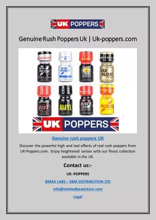 Genuine Rush Poppers Uk | Uk-poppers.com