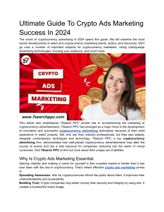 ultimate guide to crypto ads marketing success