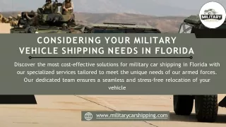 Cheap Military Vehicle Shipping in  Florida | Military Car Shipping