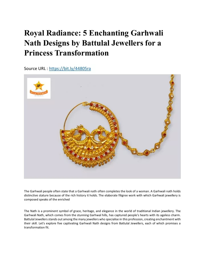 royal radiance 5 enchanting garhwali nath designs