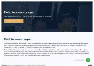 Debt Recovery Lawyer In Delhi