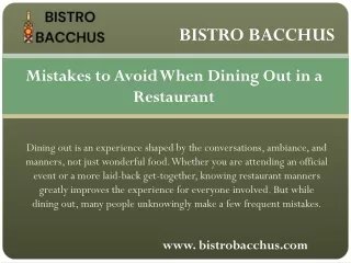 Live music - BISTRO BACCHUS