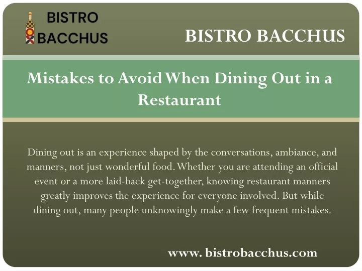 bistro bacchus