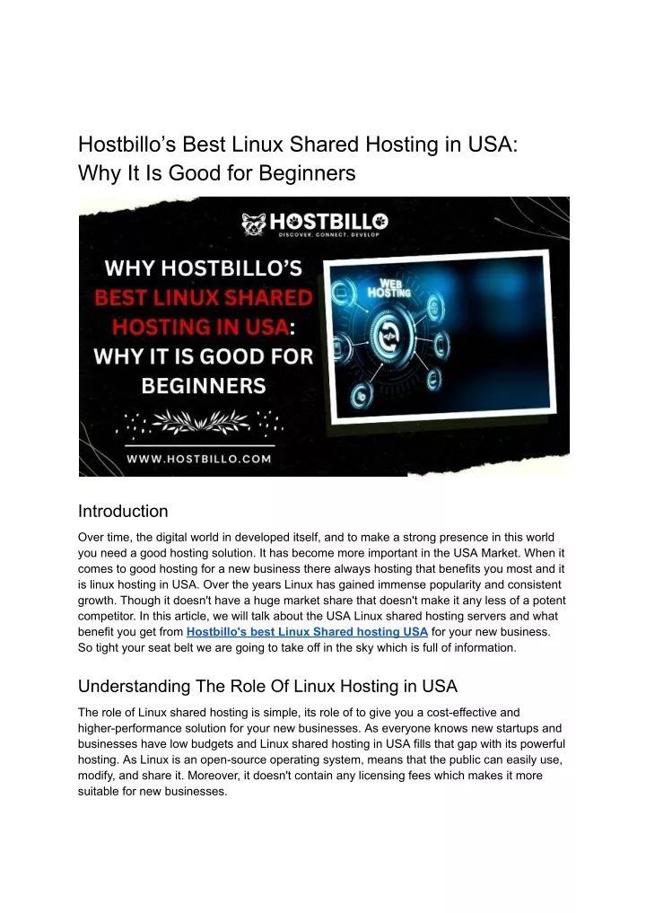 hostbillo s best linux shared hosting