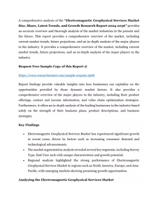 Electromagnetic Geophysical Services Market