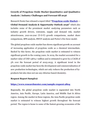 growth of propylene oxide market quantitative