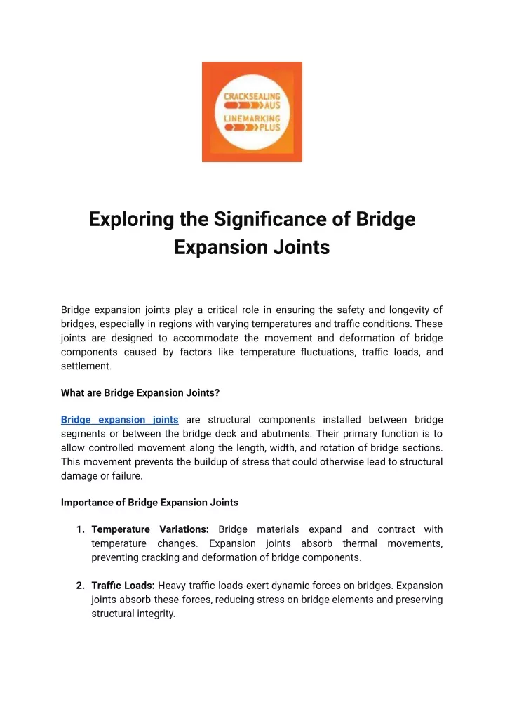 exploring the significance of bridge expansion