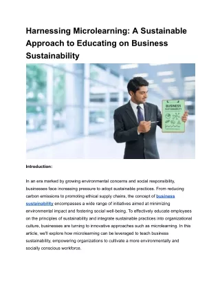 harnessing microlearning a sustainable approach