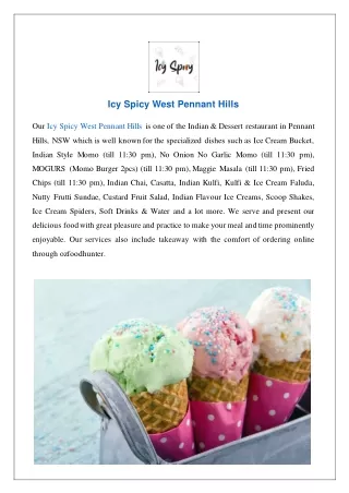 Icy Spicy West Pennant Hills - Order Now