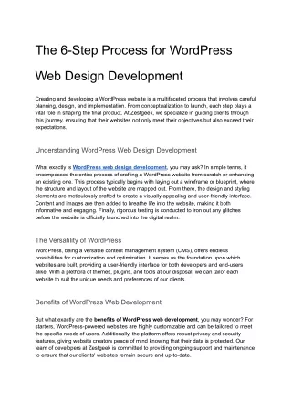 The 6-Step Process for WordPress Web Design Development