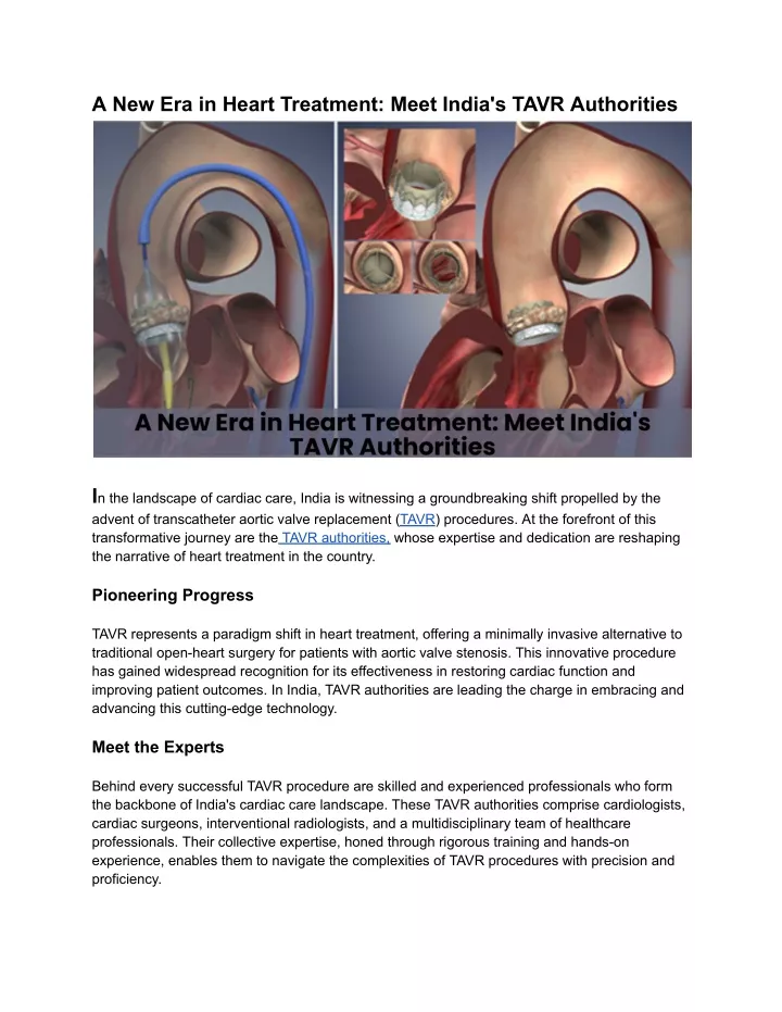 a new era in heart treatment meet india s tavr