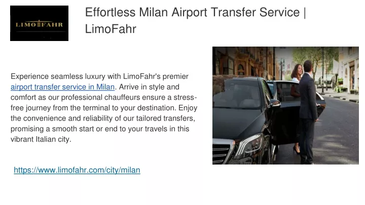 effortless milan airport transfer service limofahr