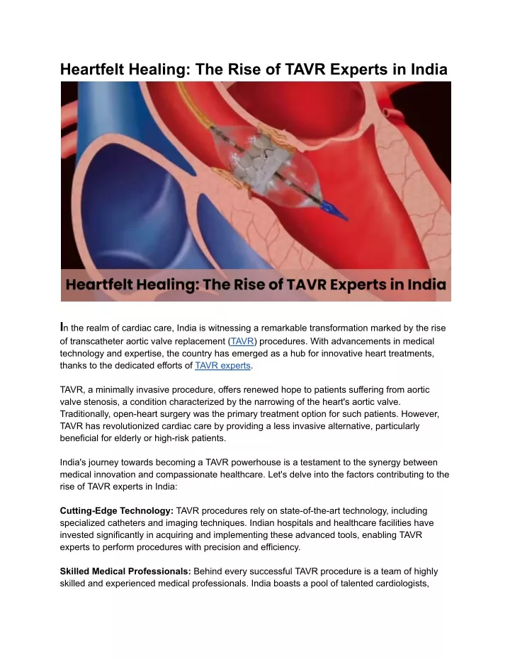 heartfelt healing the rise of tavr experts