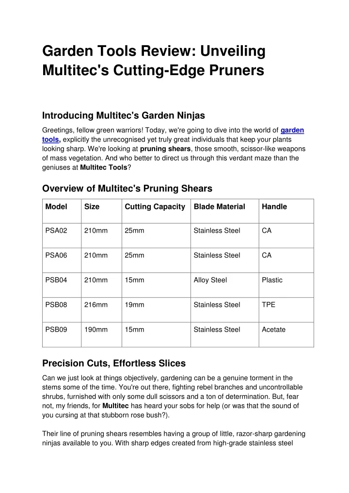 garden tools review unveiling multitec s cutting