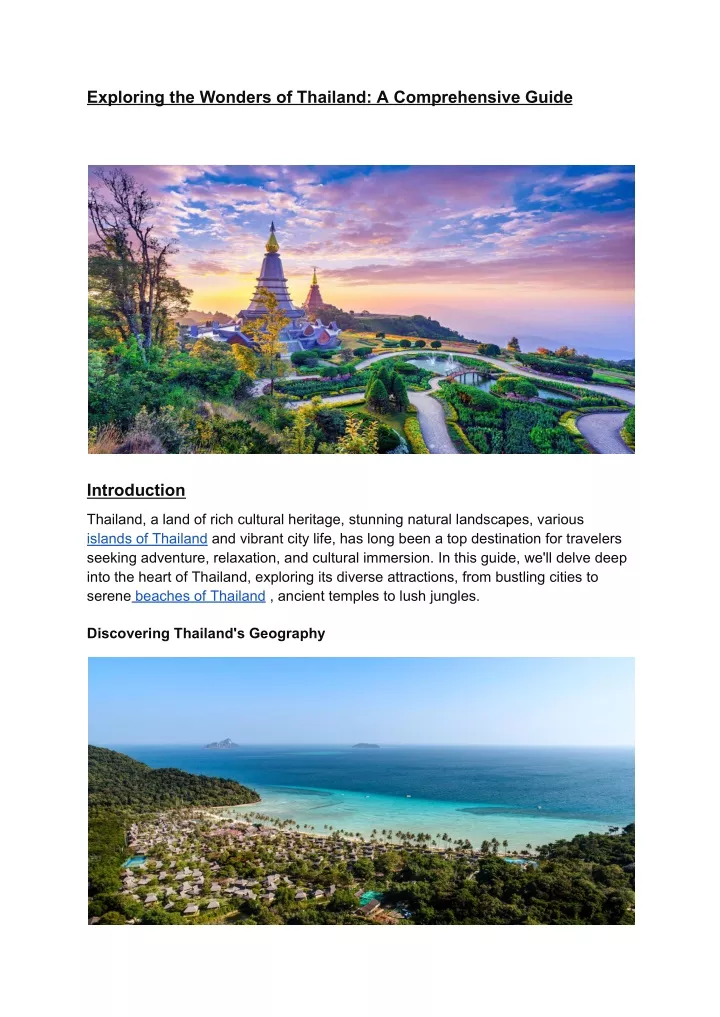 exploring the wonders of thailand a comprehensive