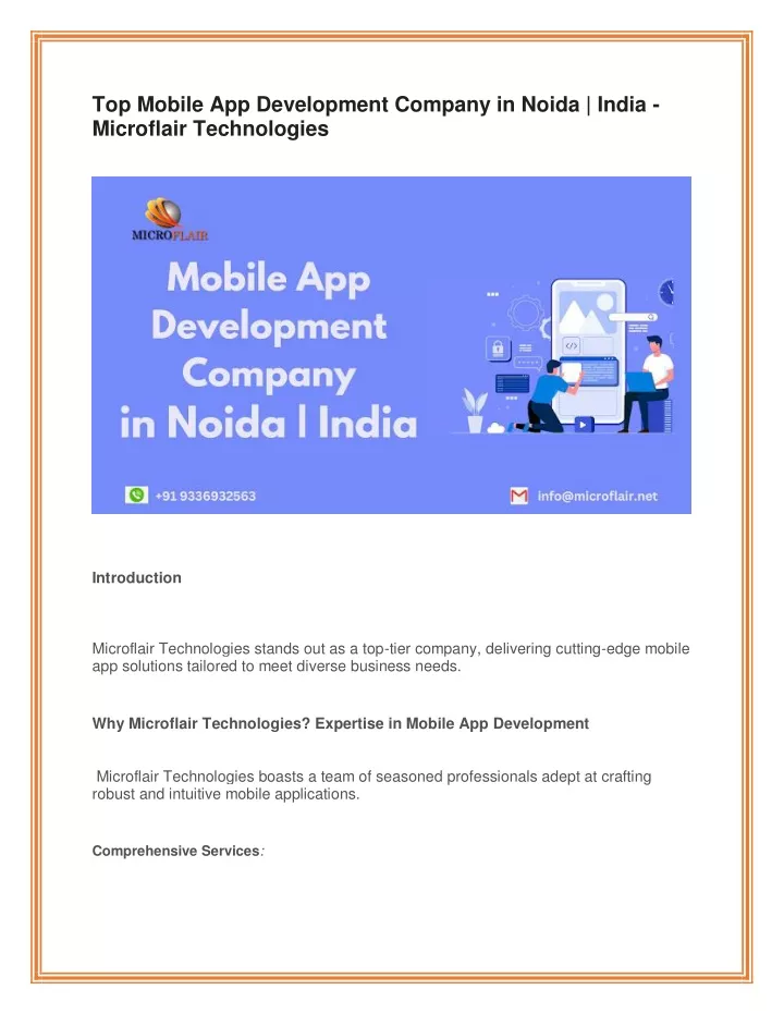 top mobile app development company in noida india