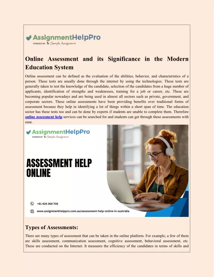 online assessment and its significance