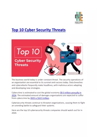 Top 10 Cyber security Threat