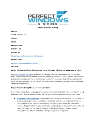 perfect windows siding