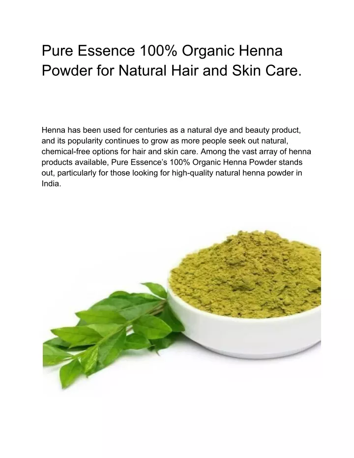 pure essence 100 organic henna powder for natural