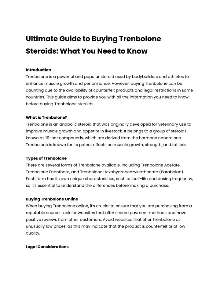 ultimate guide to buying trenbolone steroids what