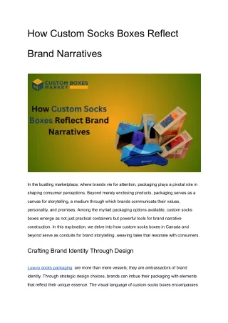 How Custom Socks Boxes Reflect Brand Narratives