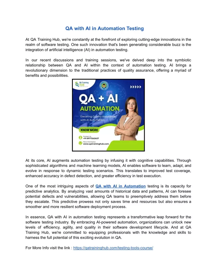 qa with ai in automation testing