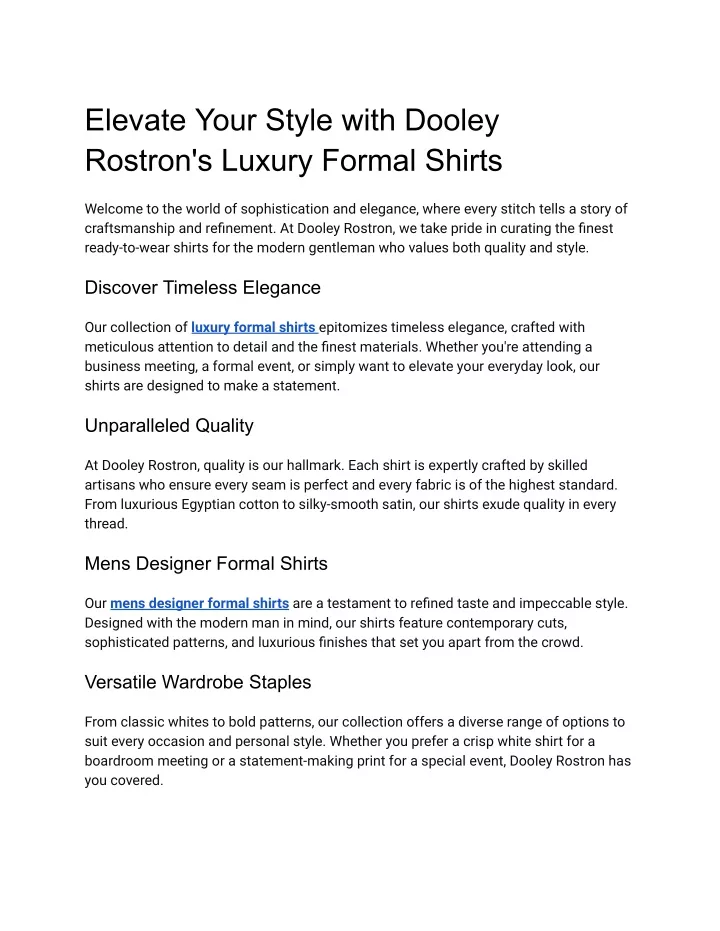 elevate your style with dooley rostron s luxury