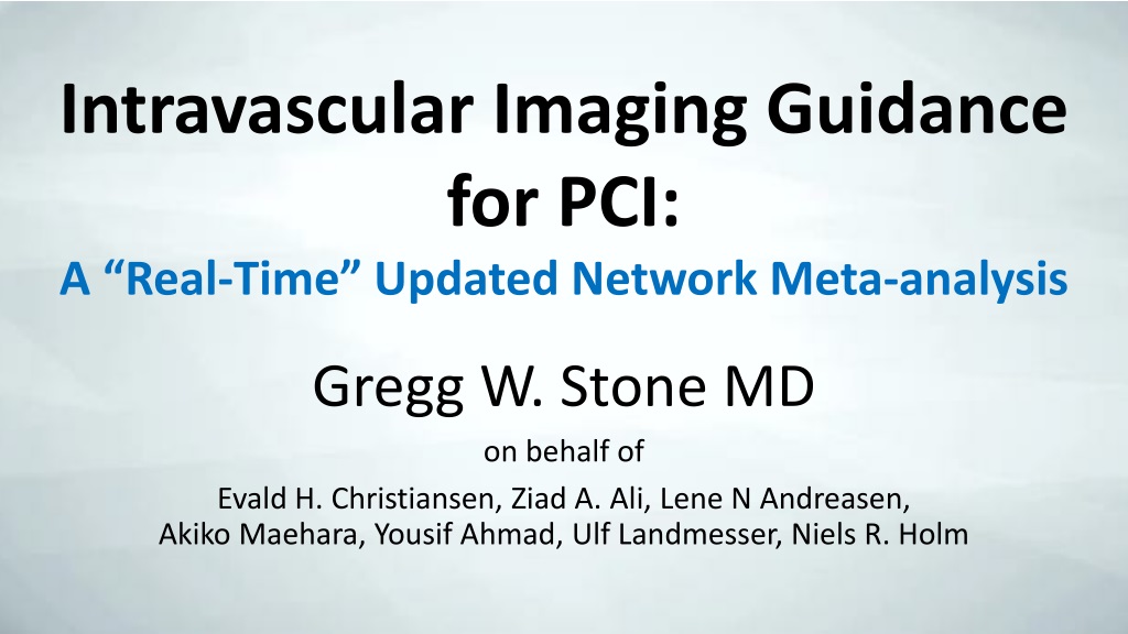 meta analysis of intravascular imaging guidance for pci procedur