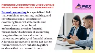 Unraveling Financial Mysteries Forensic Accounting Services at Apex