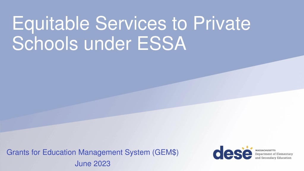 ESSA Equitable Services Guidelines for Private Schools