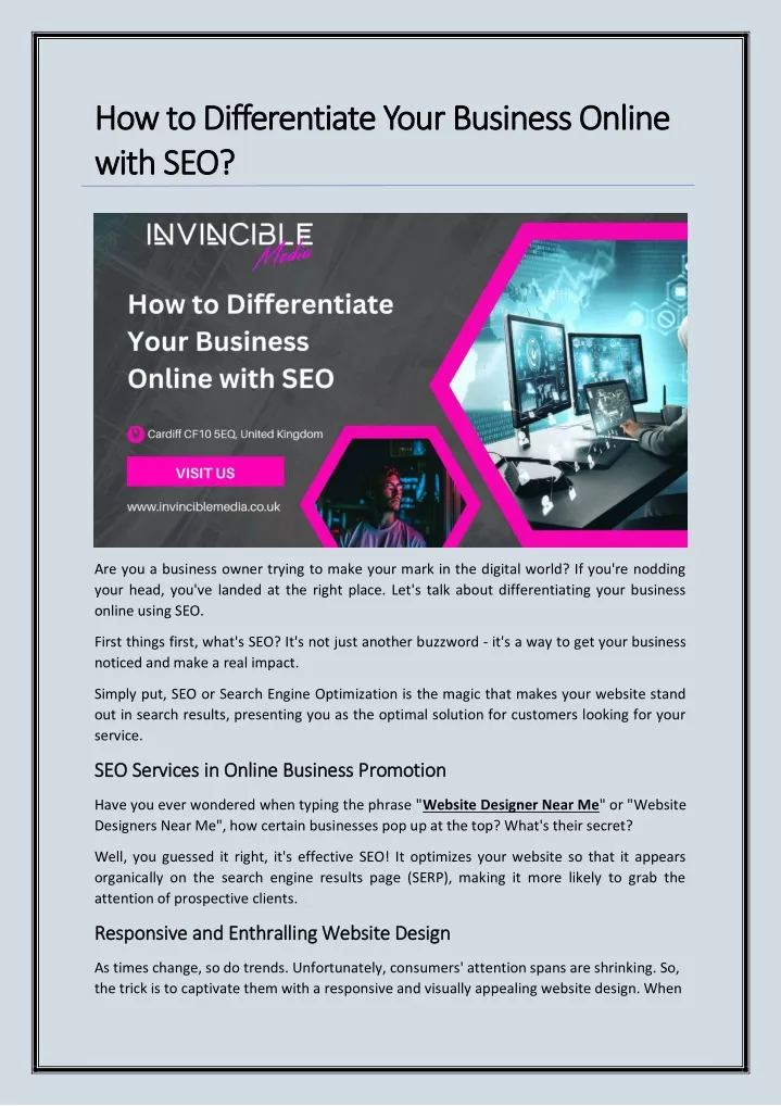 how to differentiate your business online