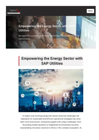 Empowering the Energy Sector with SAP Utilities