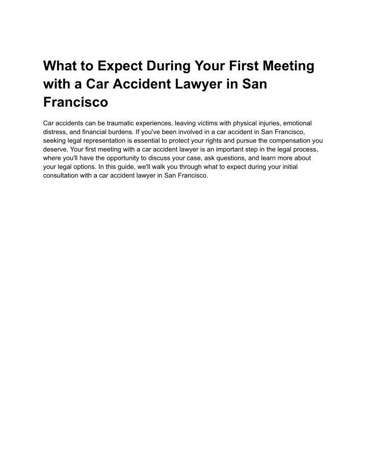 what to expect during your first meeting with