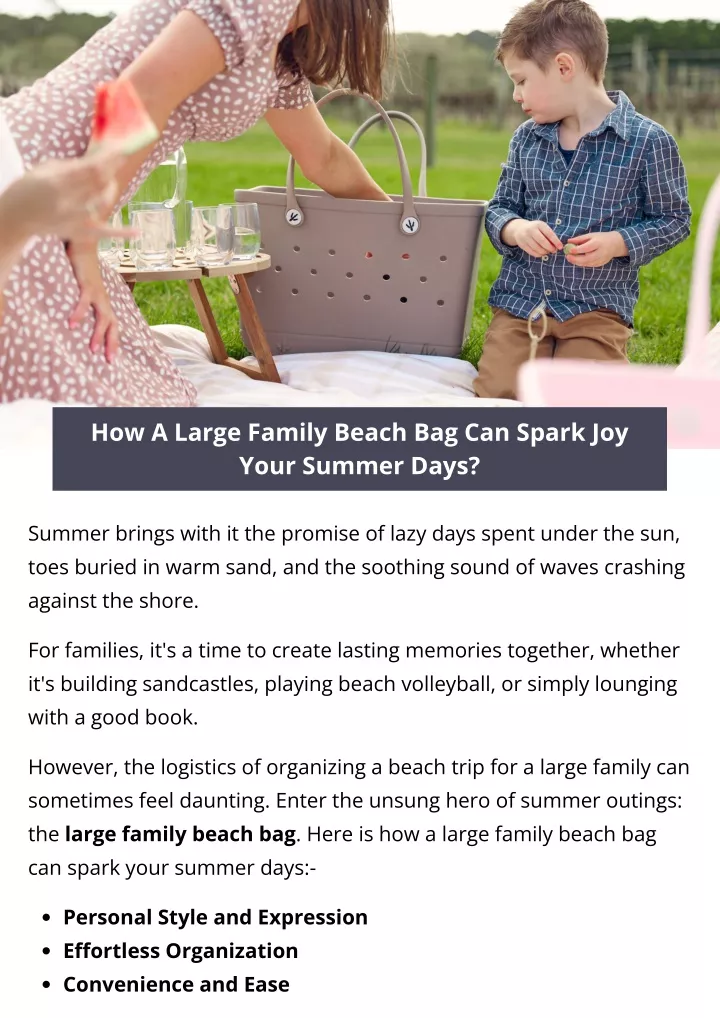 how a large family beach bag can spark joy your