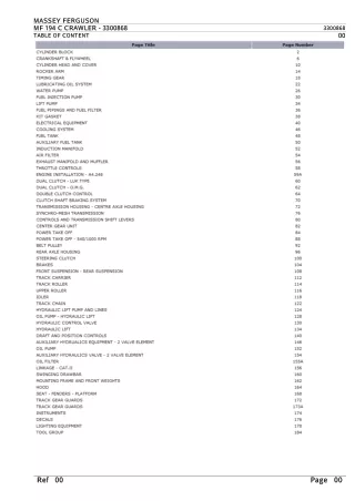 Massey Ferguson MF 194 C CRAWLER Parts Catalogue Manual Instant Download