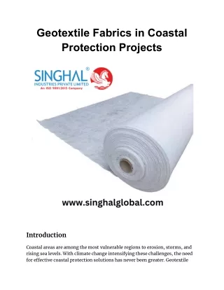 Geotextile Fabrics in Coastal Protection Projects