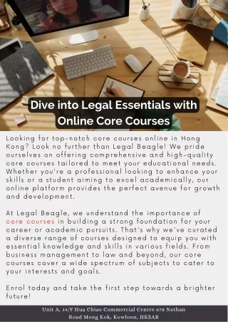 Dive into Legal Essentials with Online Core Courses
