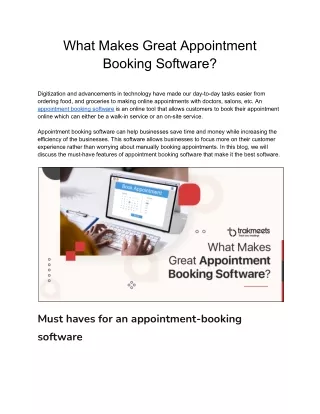 What Makes Great Appointment Booking Software