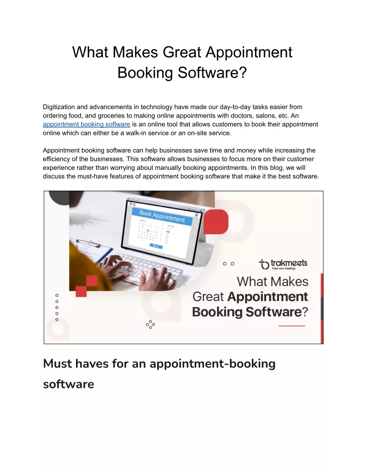 what makes great appointment booking software