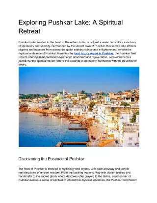 __Exploring Pushkar Lake_ A Spiritual Retreat__