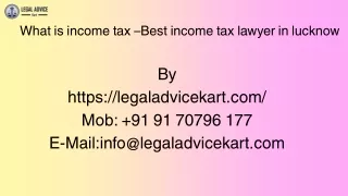 •What is income tax –Best income tax lawyer in lucknow