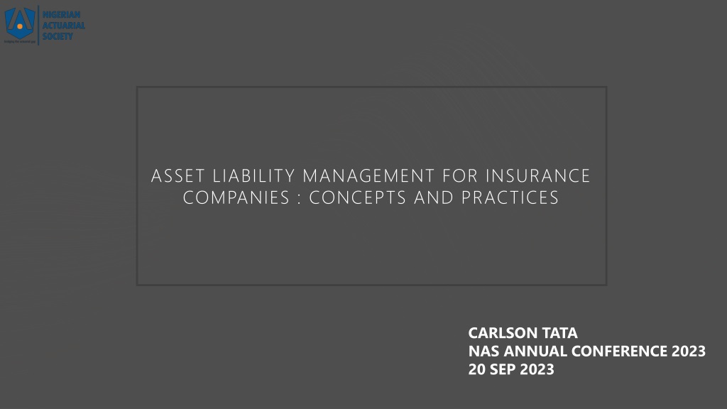 asset liability management for insurance companies at carlson tata nas annual conference 20