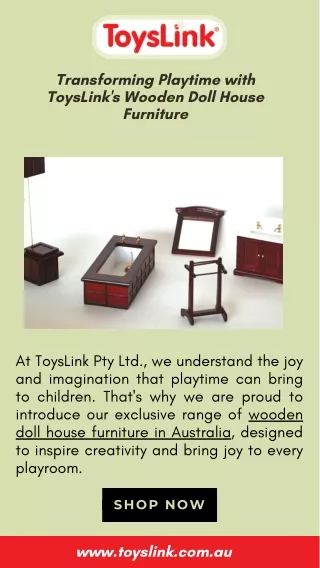 Transforming Playtime with ToysLink's Wooden Doll House Furniture