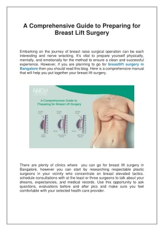 A Comprehensive Guide to Preparing for Breast Lift Surgery