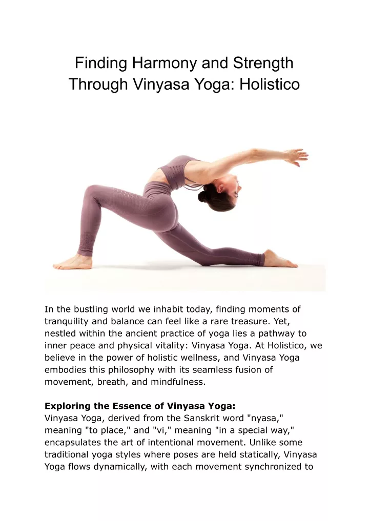 finding harmony and strength through vinyasa yoga