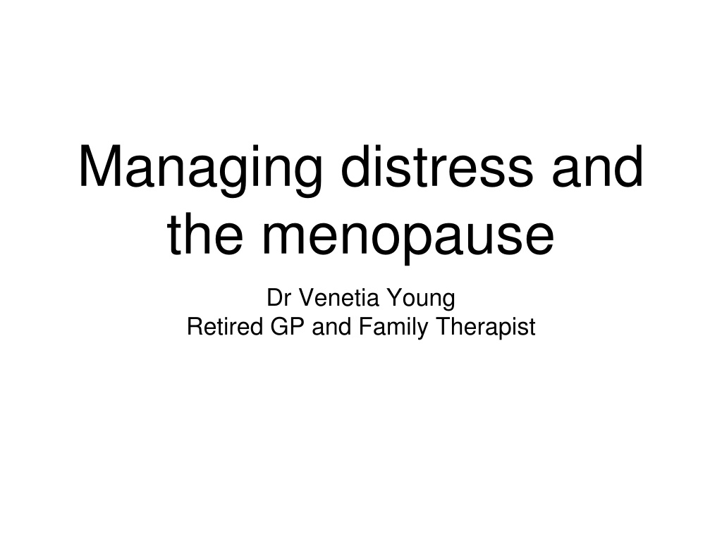 Managing Menopause Distress: A Comprehensive Approach for Women's Well-being