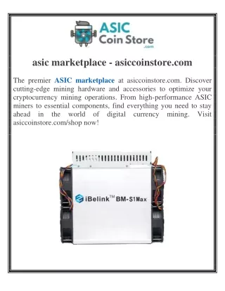 asic marketplace - asiccoinstore.com