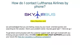 How do I contact Lufthansa Airlines by phone