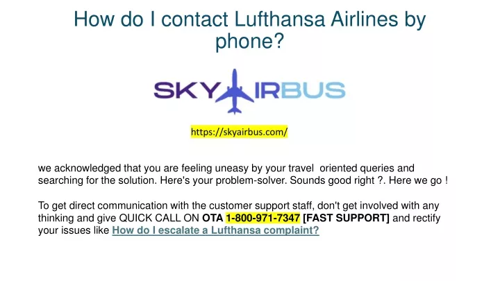 how do i contact lufthansa airlines by phone